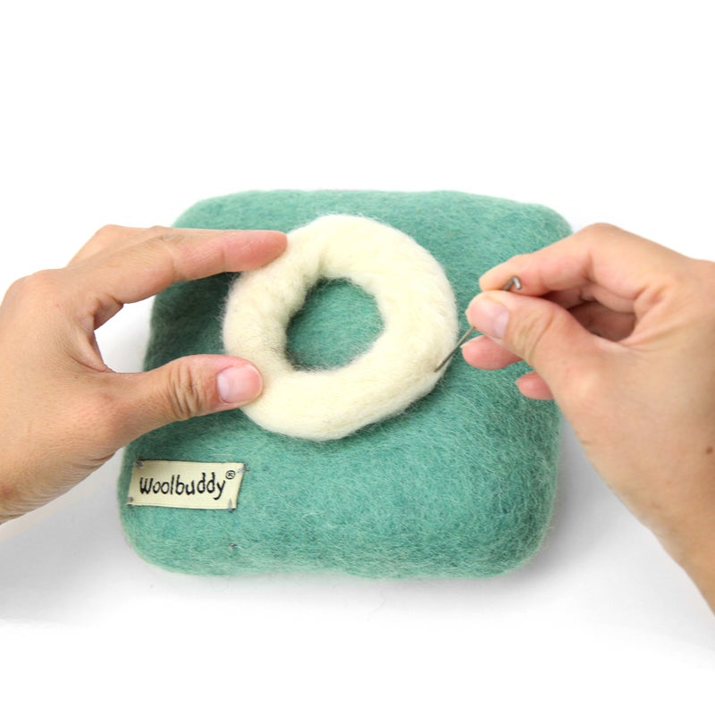 Woolbuddy Needle Felting Pad - Durable Wool Mat for Craft Projects, Foam Alternative, 6"x6"x1.5" (Teal) - Image 3